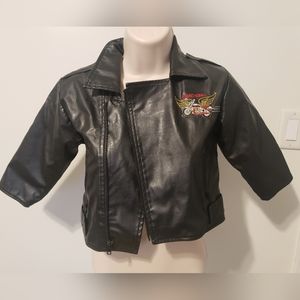 Vintage Park Bench Kids Faux Leather Jacket